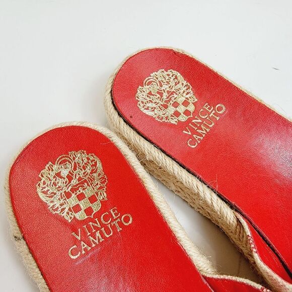 Vince Camuto Carran Linen Stripe Platform Sandal Size 7.5 - Picture 7 of 11